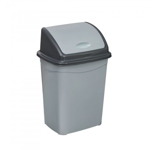 Planet billenőfedeles szemetes kuka, műanyag, szürke/antracit, 26 l