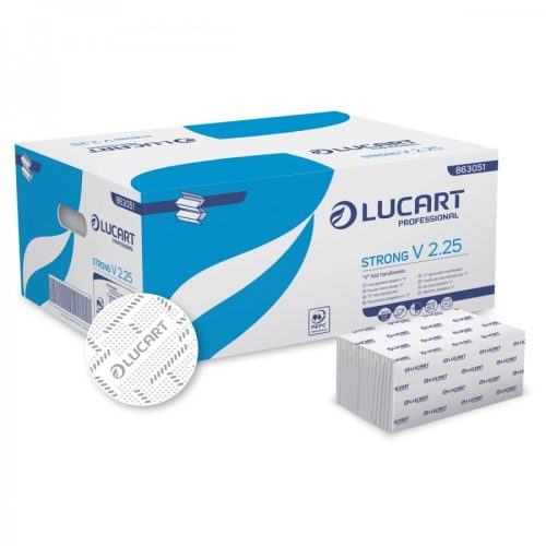Lucart strong hajtogatott kéztörlő cellulóz lap / karton v2.25 2 rétegű 20x190