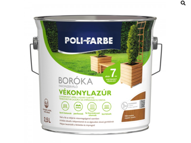 Polifaber Boróka fakonzerváló vékonylazúr fb04 mandula 2,5l