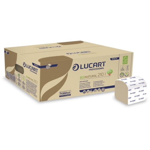 Lucart eco natural hajtogatott toalattpapír, barna, 210i 2 rétegű, 40x210lap/karton