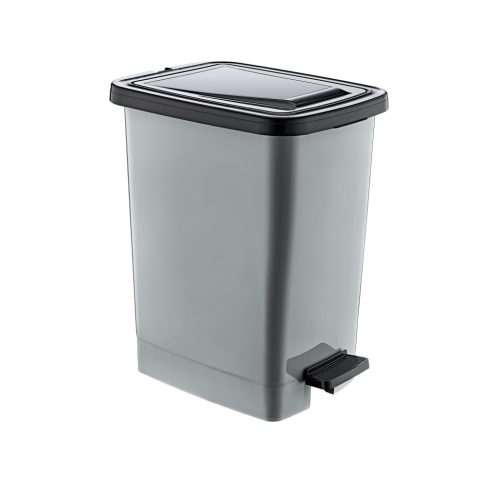 Slim műanyag pedálos szemetes, fehér, 25l
