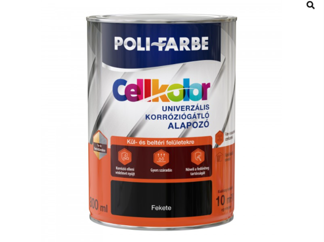 Polifarbe cellkolor univerzális korróziógátló alapozó fekete 0,8l Új