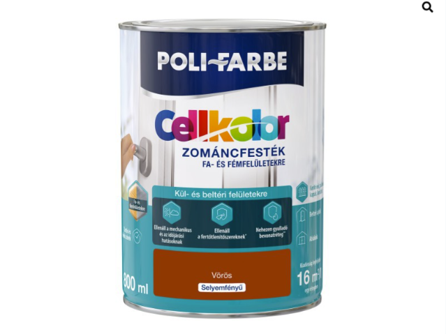 Polifaber Cellkolor sf. zománc vörös - 2023 0,8l