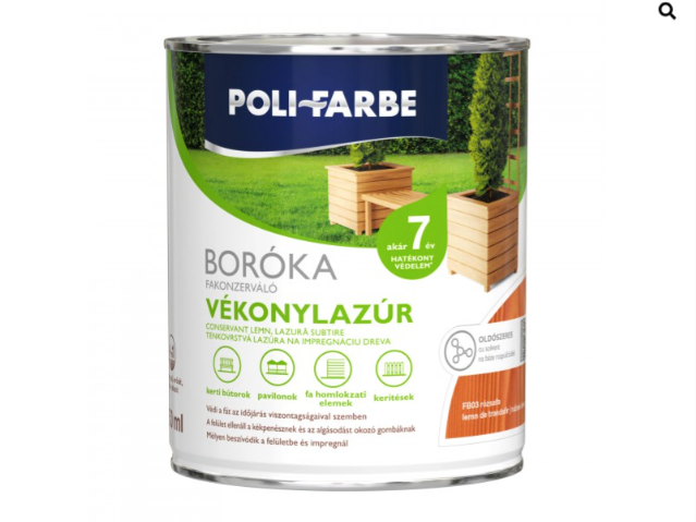 Polifaber Boróka fakonzerváló vékonylazúr fb03 rózsafa 0,75l