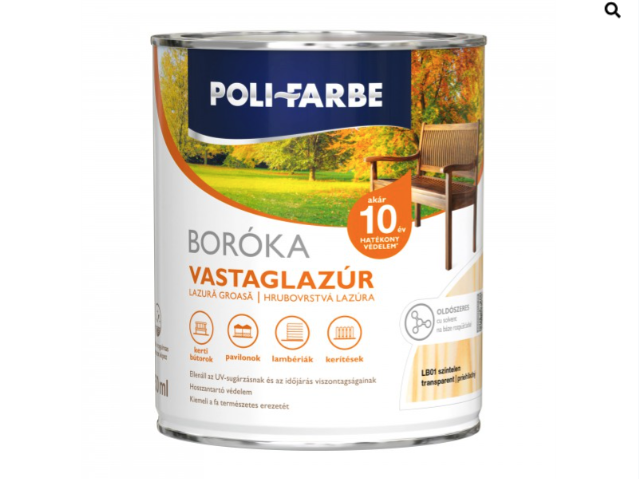 Polifaber Boróka vastaglazúr lb01 színtelen 0,75l