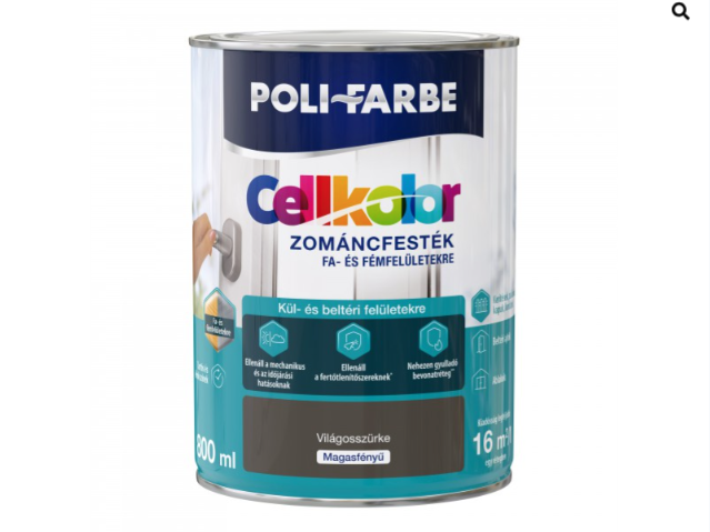 Polifarbe cellkolor mf. zománcfesték világosszürke 0,8l Új