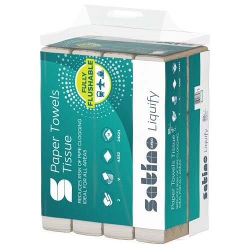 Satino wepa liquify v hajtogatott kéztörlő cellulóz cm lap) 2 rétegű, 24x21 12x336lap/zsák (4032