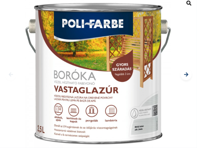 Polifaber Boróka lazúr fehér 2,5l