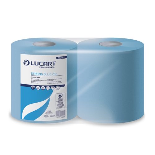 Lucart strong blue törlőkendő 252 ipari 681 lap/tekercs 2 tekercs/zsugor