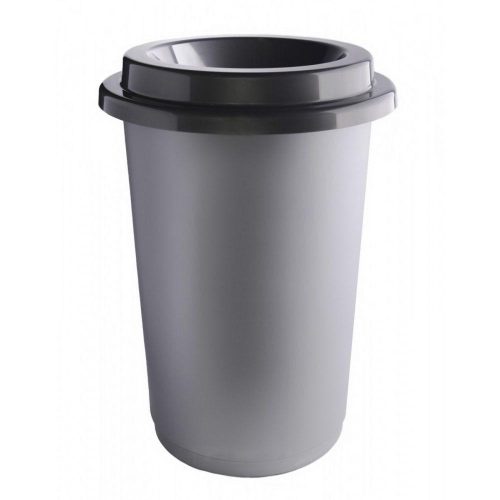 Plafor eco kerek, henger szemetes acél színű 50l