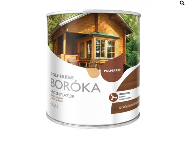 Polifaber Boróka oldószeres vékonylazúr rózsafa 2,5l