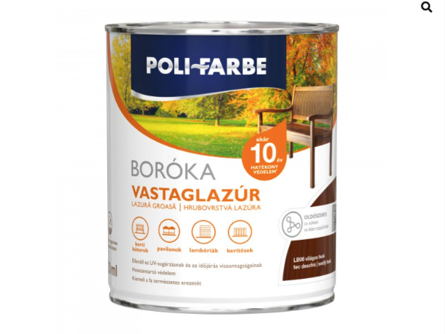 Polifaber Boróka vastaglazúr lb06 világos teak 0,75l