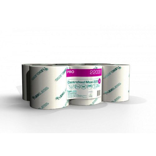 Tubeless pro tekercses kéztörlő cell 225 maxi 2réteg 20x25cm/lap 912lap 228m 6 tekercs/zsugor