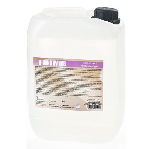 D-hand qv hab fertőtlenítő baktericid, fungicid, tuberkolocid, virucid, mrsa hatású habszappan 5kg