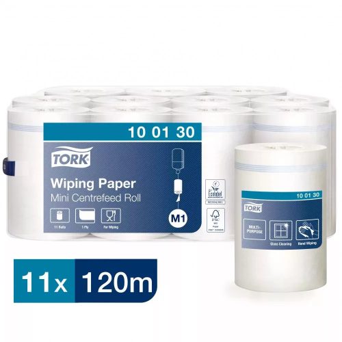 Tork belsőmagos törlőpapír átm. - hófehér, (karton - 14cm 1 rétegű, 120m 11 tek)