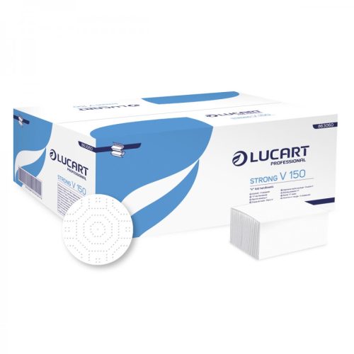 Lucart strong v kéztörlő cellulóz lap / karton 150 hajtogatott 2 rétegű 20x150