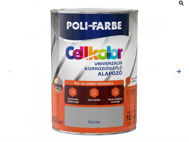 Polifarbe cellkolor univerzális korróziógátló alapozó szürke 0,8l Új