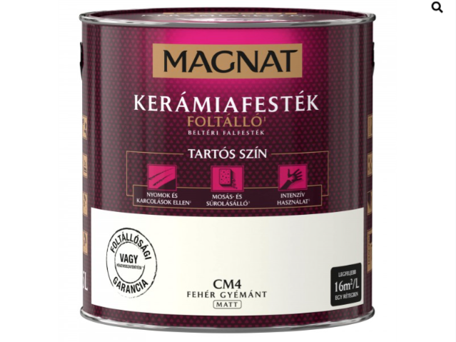 Polifarbe Magnat kerámiafesték fehér gyémánt cm4 2,5l