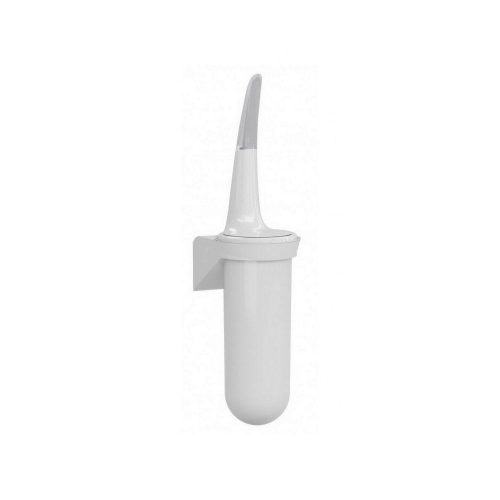 Mar plast linea skin falra szerelhető wc kefe tartóval fehér/átlátszó