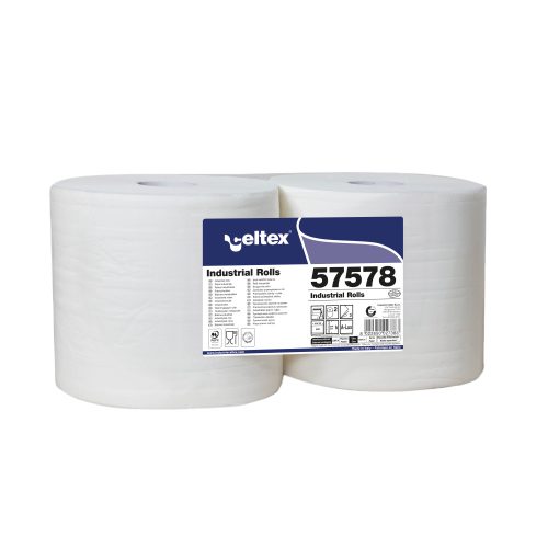 Celtex superlux ipari törlő, cellulóz, 3 réteg, 24x34cm, 500 lap, 2 tekercs/zsugor