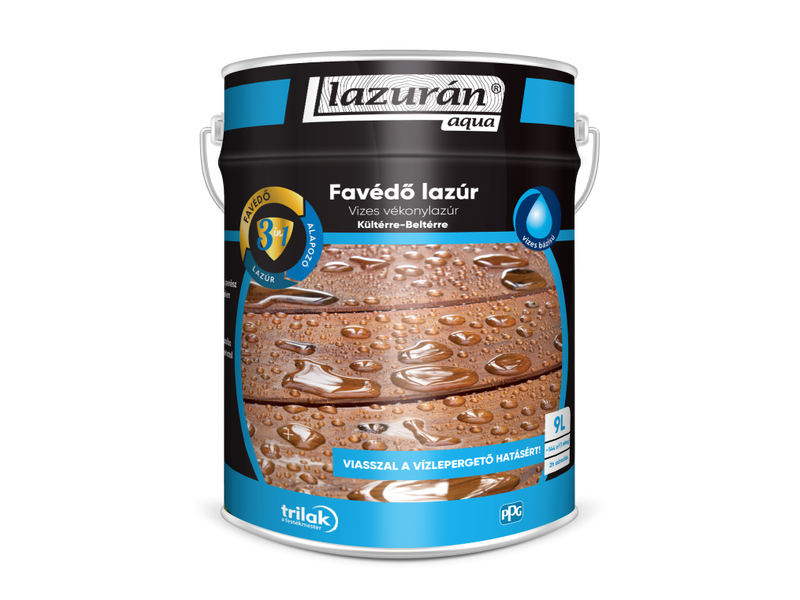 Lazurán aqua favédő lazúr 3in1 9 L
