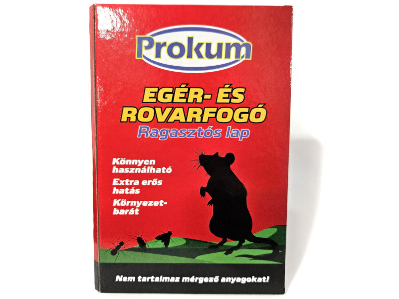 Prokum egér és rovarfogó ragasztós lap Közepes(19,5x12,5cm)