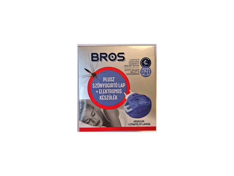 Bros elektromos szúnyogriasztó készülék + 10db utántöltő lapka