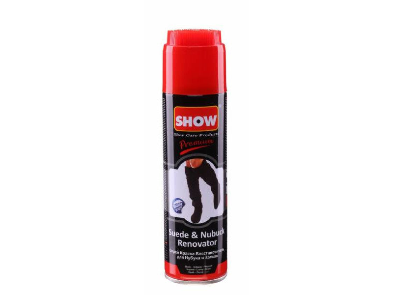 SHOW Velúr és Nubuk bőr helyreállító spray kefés kupakkal 250 ml - fekete