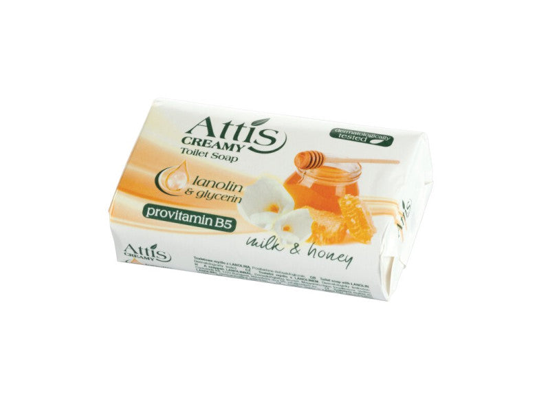 Attis Natural szappan 100g lanolinnal, glicerinnel Tej és méz illattal